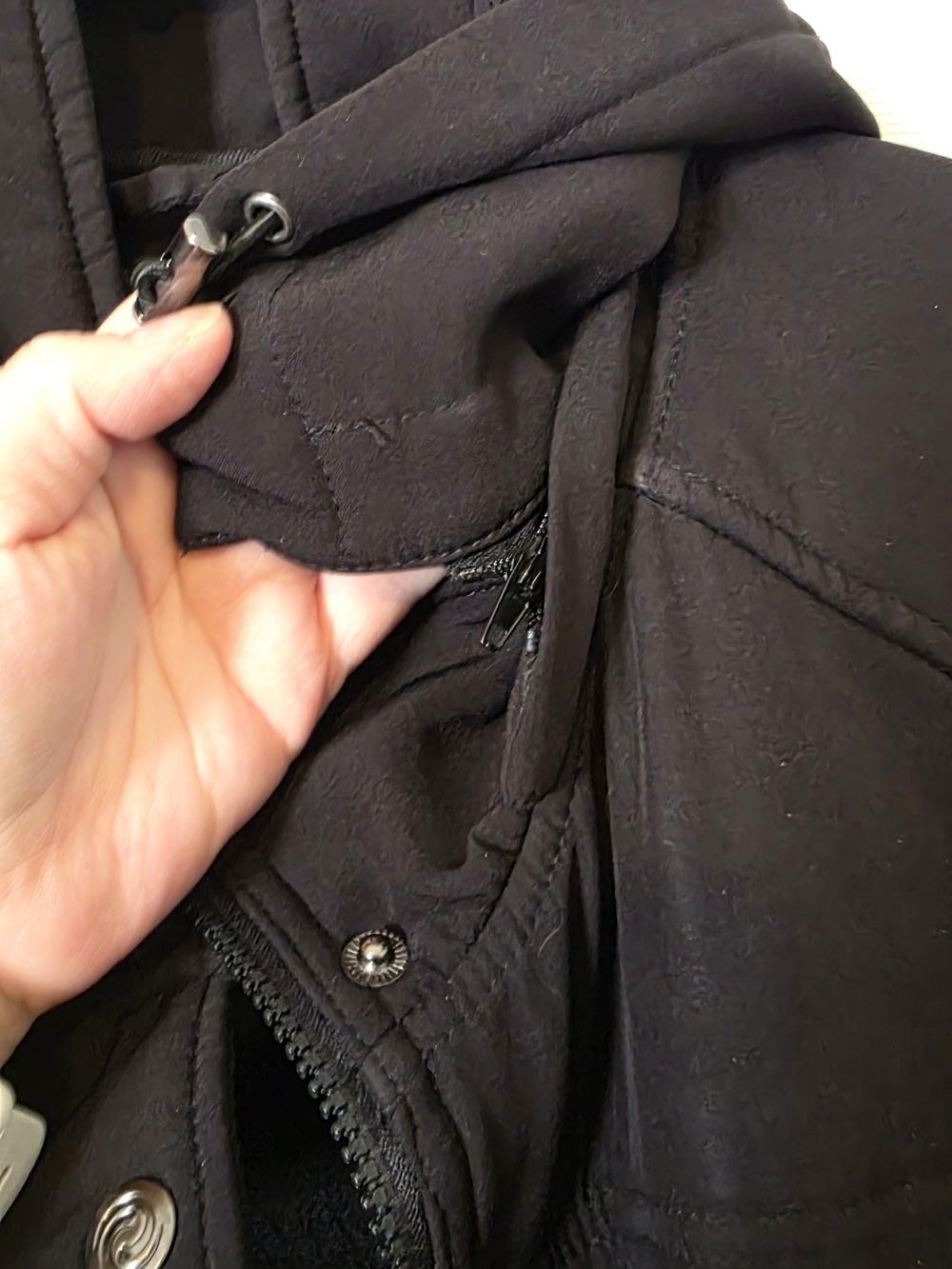 Black Women's Hooded Coat - Casual Lightweight Fall/Winter Jacket - Picture 8 of 10